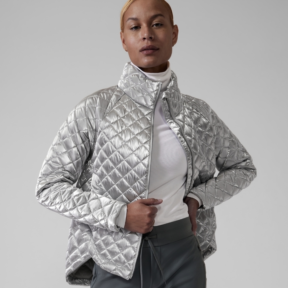 Athleta Whisper Featherless Metallic Jacket